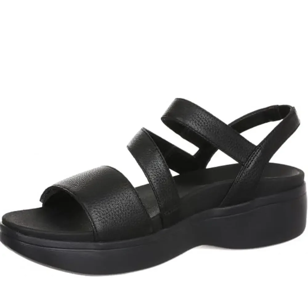 Vionic Sophia J3172L1001 Sandals Womens US 8 Black Wedge Heel Slingback HTAT1491